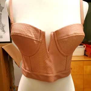 Sexy Charlotte Russe Pink Croptop Bustier Sz M